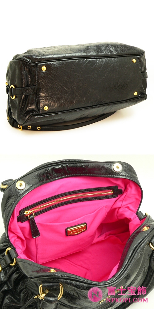 MIUMIU ミュウミュウ 2Wayバッグ レディース ショルダーストラップ付き レザー ブラック （RR1424 NAPPA CHARM NERO）